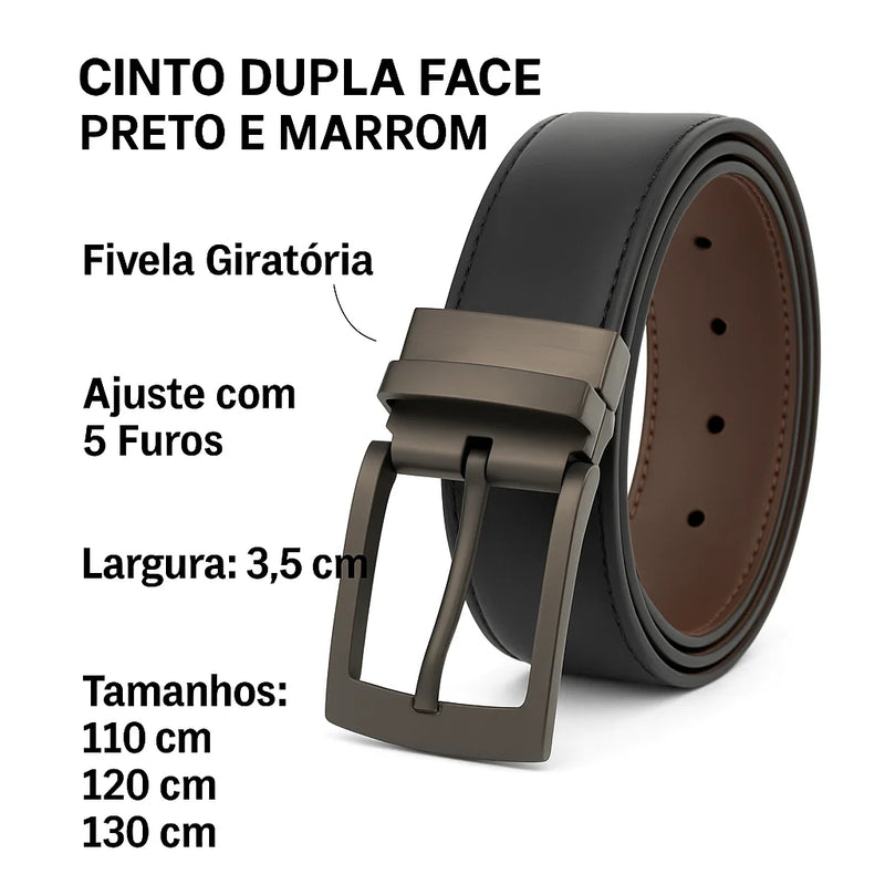 &nbsp;Cinto Masculino Reversível 2 em 1